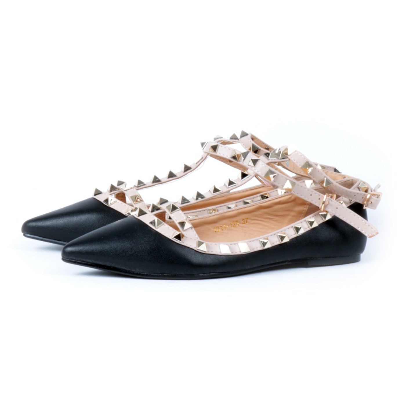 Franco Roma – Ballerine a punta con borchie e cinturino alla caviglia -  Beige, Bianco, Nero, Rosso - MitShopping - Abbigliamento e scarpe