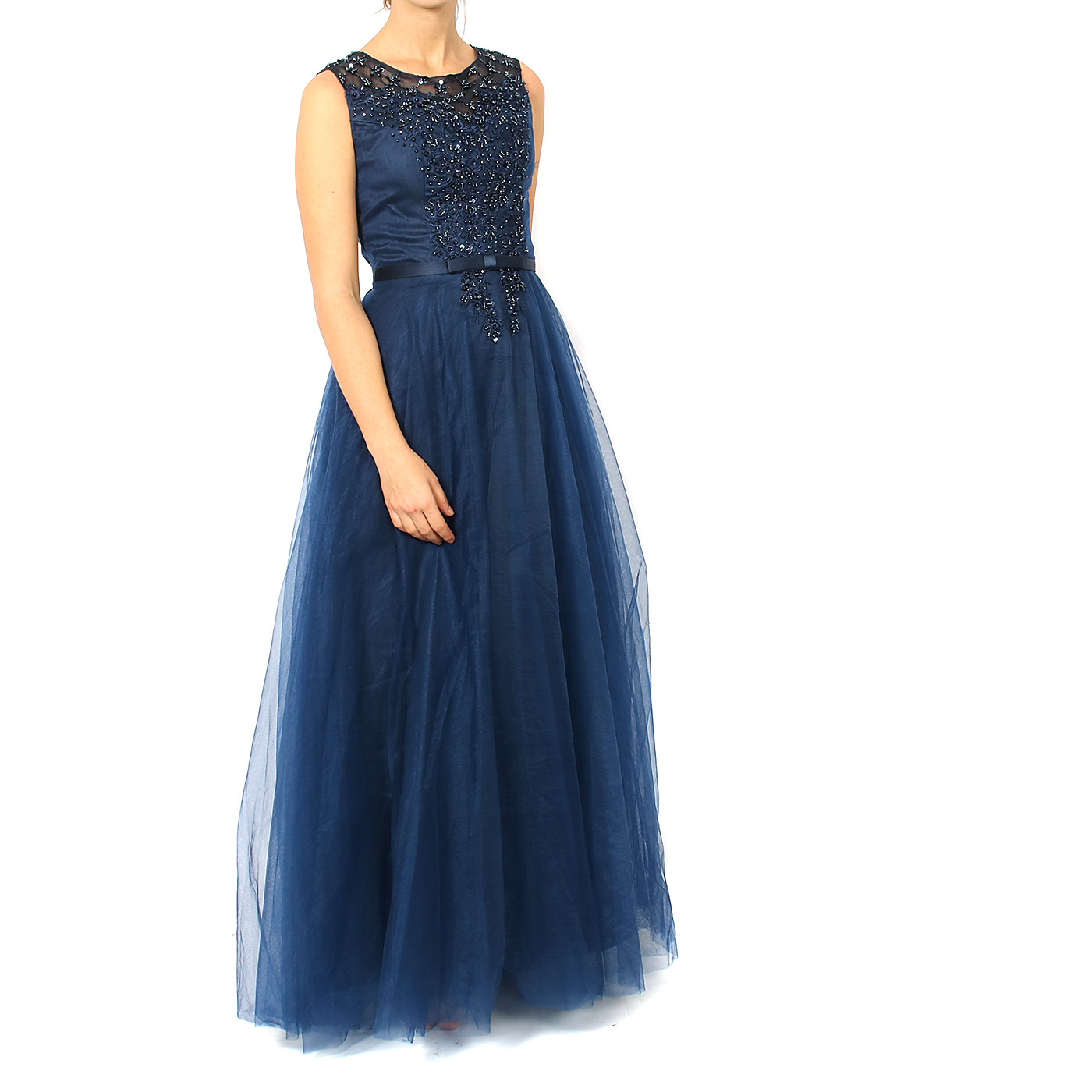 See through coin Correlate MIT – Vestito elegante da donna in tulle con corpetto di strass – Blu –  MitShopping – Abbigliamento e scarpe